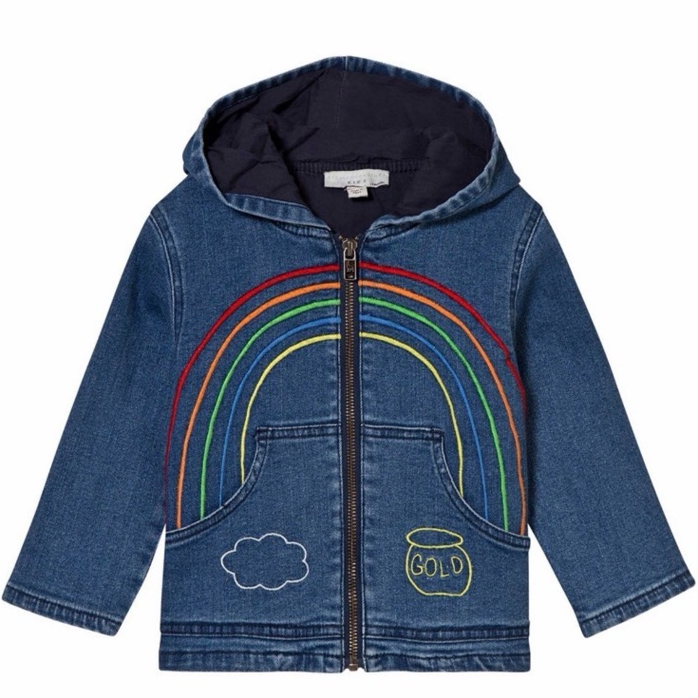 Stella McCartney Kids Blue Denim Jacket with Rainbow